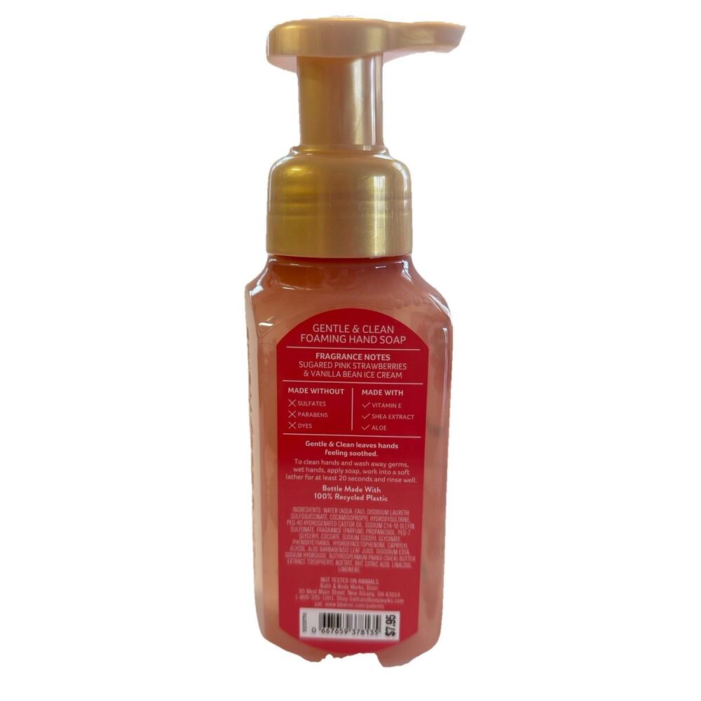 5 X Bath & Body Works SWEET STRAWBERRY SCOOP Gentle Foaming Hand Soap 8.75 Fl Oz - Picture 4 of 4